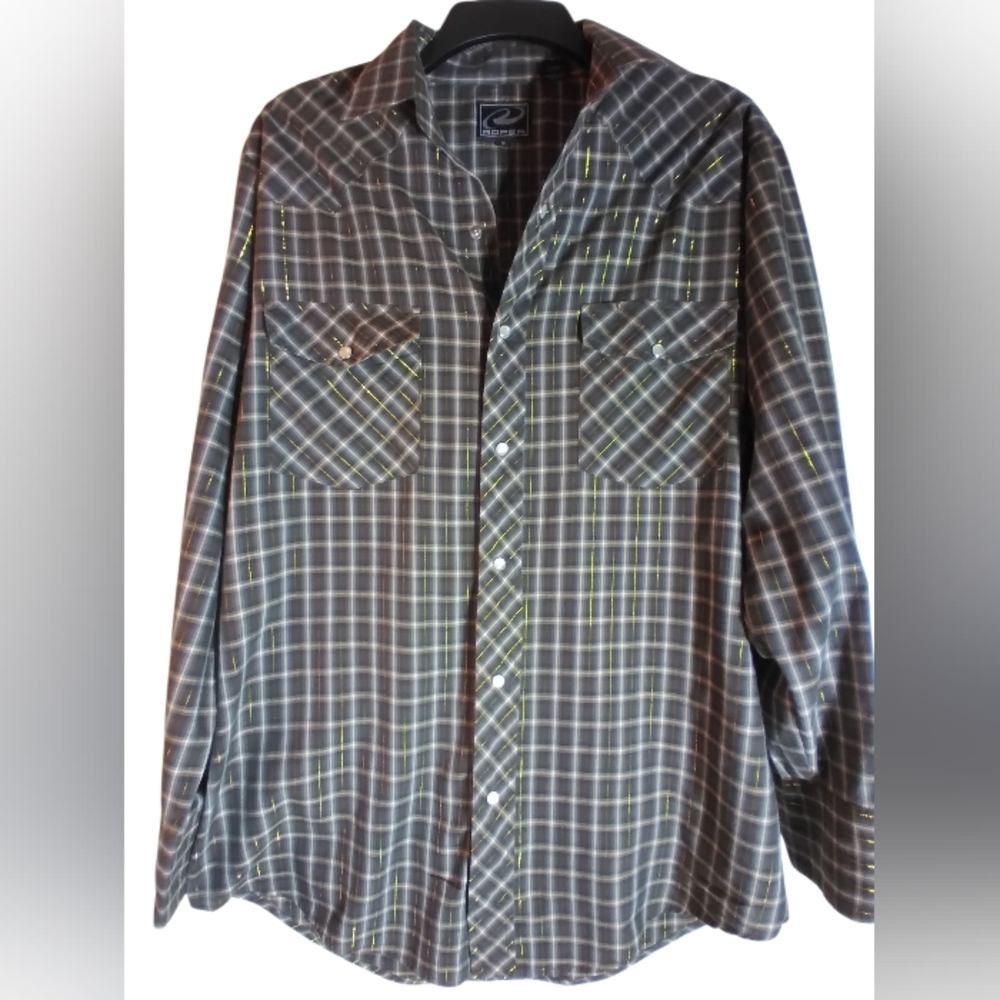 Roper Mens Pearl Button Snap Western Shirt Size M Rodeo Workwear Barn Cowboy